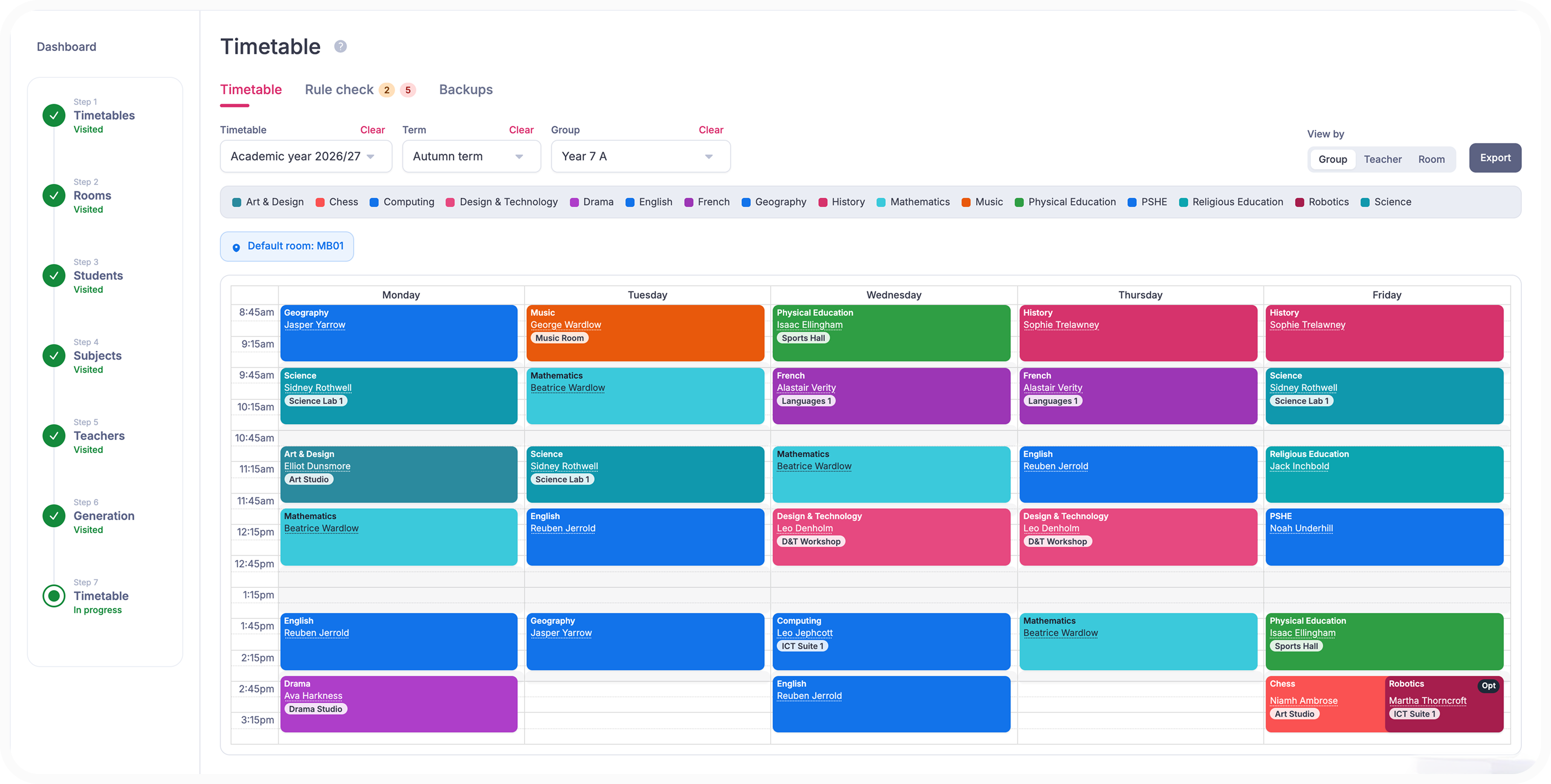 school timetable generator